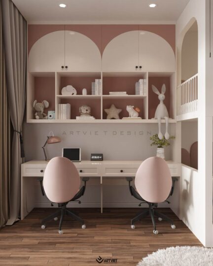 Nội thất biệt thự Bắc Giang - phòng ngủ con gái - 2