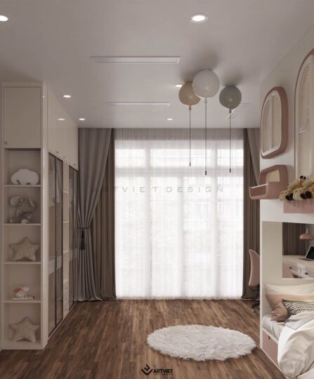 Nội thất biệt thự Bắc Giang - phòng ngủ con gái - 4