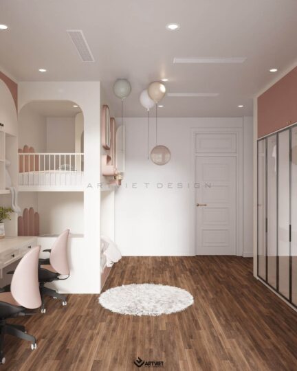 Nội thất biệt thự Bắc Giang - phòng ngủ con gái - 6