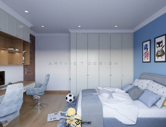 Nội thất biệt thự Bắc Giang - phòng ngủ con trai - 1