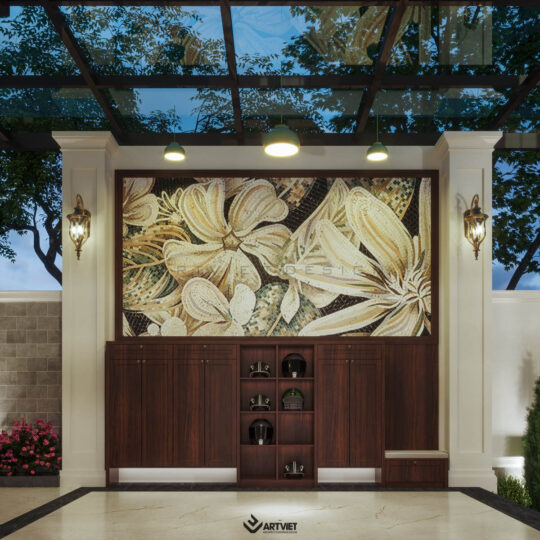 Nội thất biệt thự Bắc Giang - sân vườn tường rào - 8