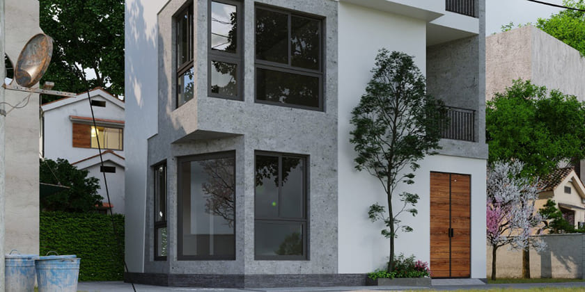 Thiết kế kiến trúc nhà góc Kiêu Kỵ