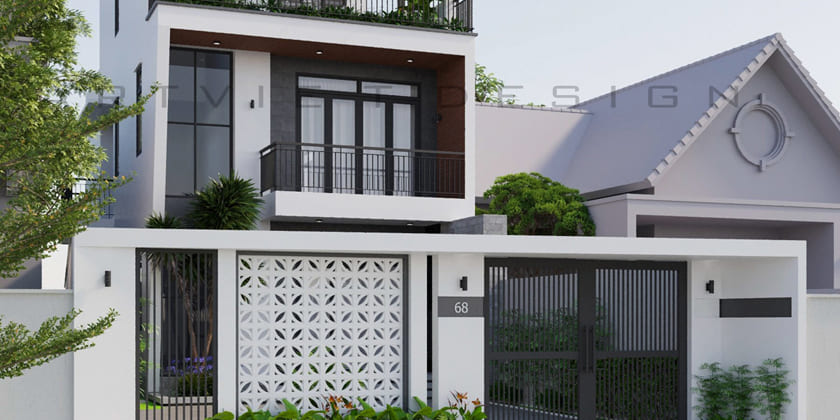 Thiết kế kiến trúc nhà phố anh Trưởng - Kiêu Kỵ