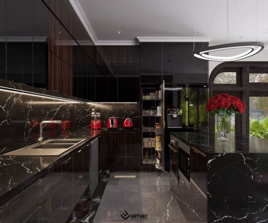 Thiết kế nội thất nhà phố Anh Khánh - bếp - 6