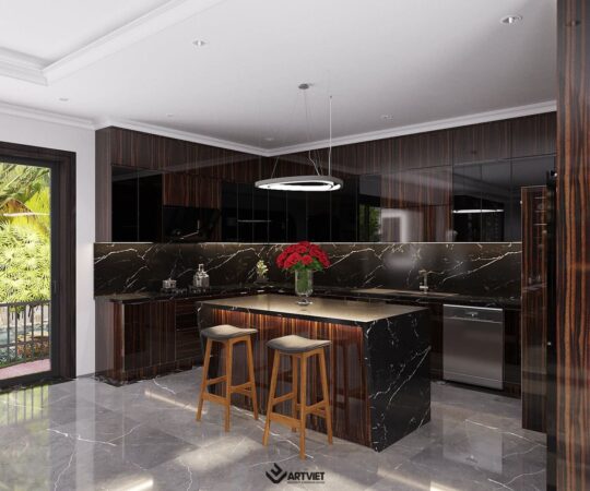 Thiết kế nội thất nhà phố Anh Khánh - bếp - 7