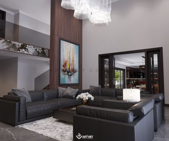 Thiết kế nội thất nhà phố Anh Khánh - phòng khách - 10