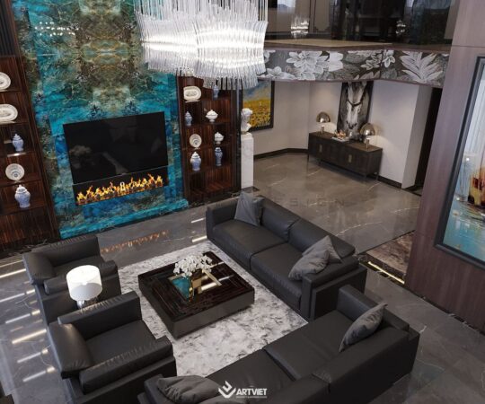 Thiết kế nội thất nhà phố Anh Khánh - phòng khách - 4