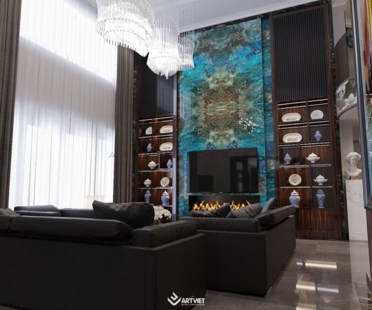 Thiết kế nội thất nhà phố Anh Khánh - phòng khách - 8