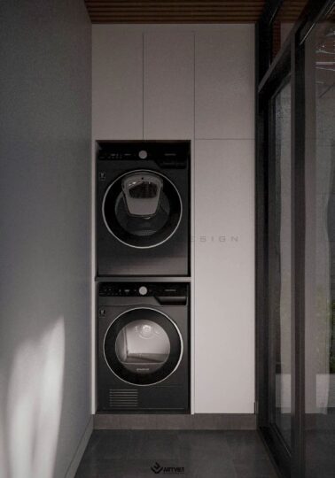 Thiết kế nội thất biệt thự Ecopark - khu giặt