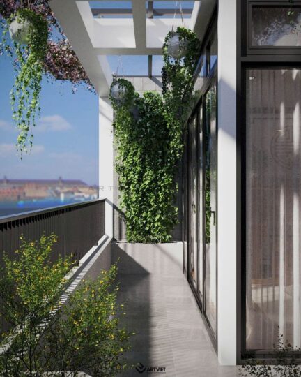 Thiết kế nội thất biệt thự Ecopark - logia - 4