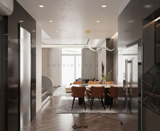 Thiết kế nội thất biệt thự Ecopark - bếp - 1