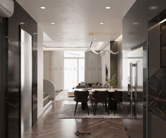 Thiết kế nội thất biệt thự Ecopark - bếp - 2