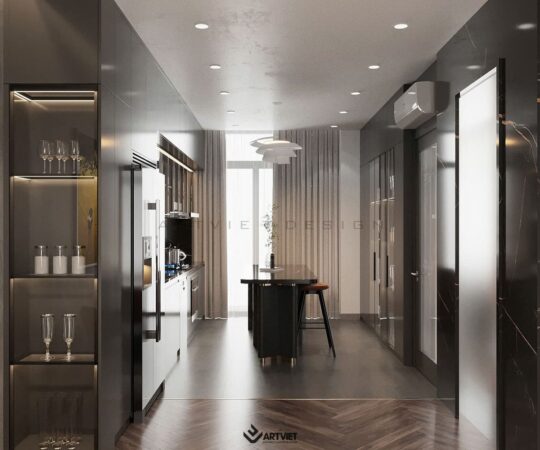 Thiết kế nội thất biệt thự Ecopark - bếp - 6