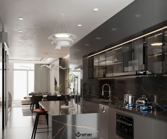 Thiết kế nội thất biệt thự Ecopark - bếp - 7