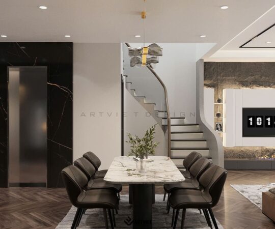 Thiết kế nội thất biệt thự Ecopark - bếp - 8