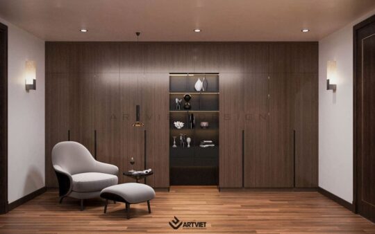 Thiết kế nội thất biệt thự Ecopark - phòng ngủ đọc sách - 2