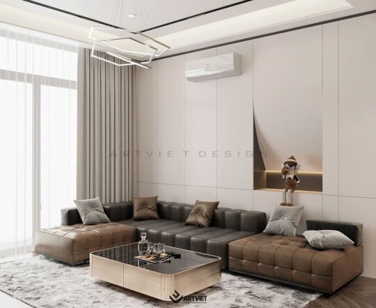 Thiết kế nội thất biệt thự Ecopark - phòng khách - 5