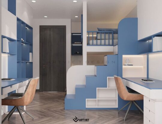 Thiết kế nội thất biệt thự Ecopark - phòng ngủ con - 2