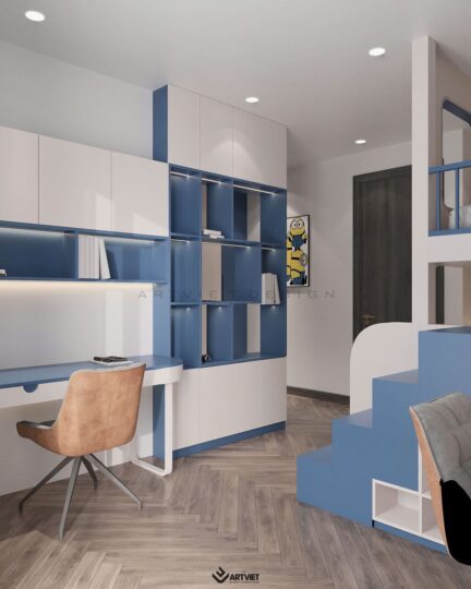 Thiết kế nội thất biệt thự Ecopark - phòng ngủ con - 4