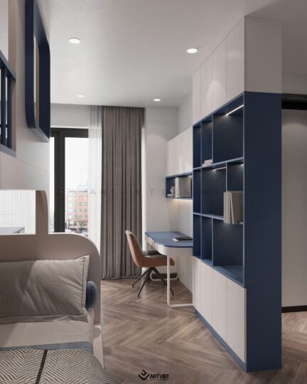 Thiết kế nội thất biệt thự Ecopark - phòng ngủ con - 5