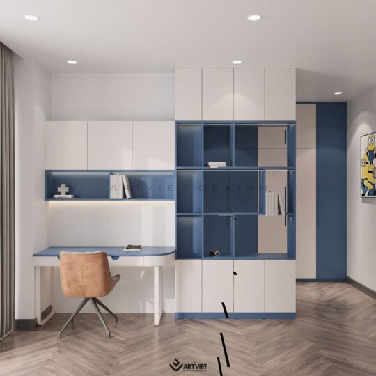 Thiết kế nội thất biệt thự Ecopark - phòng ngủ con - 7