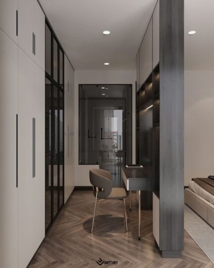 Thiết kế nội thất biệt thự Ecopark - phòng ngủ master - 1