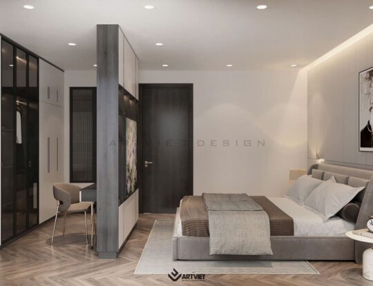 Thiết kế nội thất biệt thự Ecopark - phòng ngủ master - 2