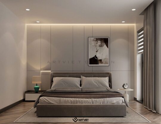 Thiết kế nội thất biệt thự Ecopark - phòng ngủ master - 5