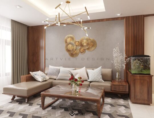 Nội thất biệt thự Ecopark - phòng khách