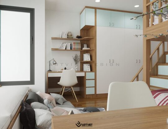 Nội thất biệt thự Ecopark - phòng ngủ con - 1