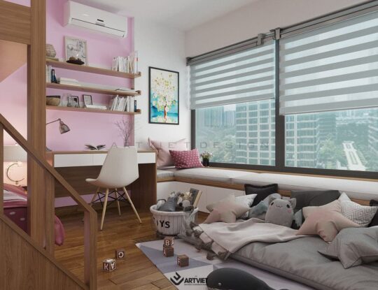 Nội thất biệt thự Ecopark - phòng ngủ con - 2