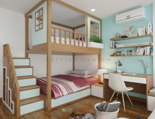 Nội thất biệt thự Ecopark - phòng ngủ con - 3