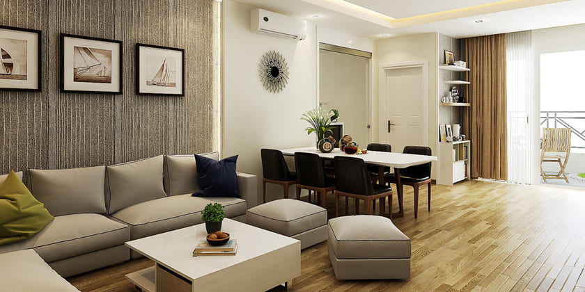 Nội thất chung cư 120m2 phong cách hiện đại