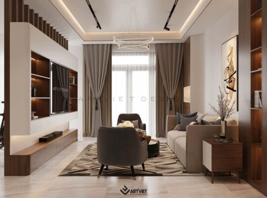 Thiết kế nội thất chung cư Cổ Bi 2024 - phòng khách - 1