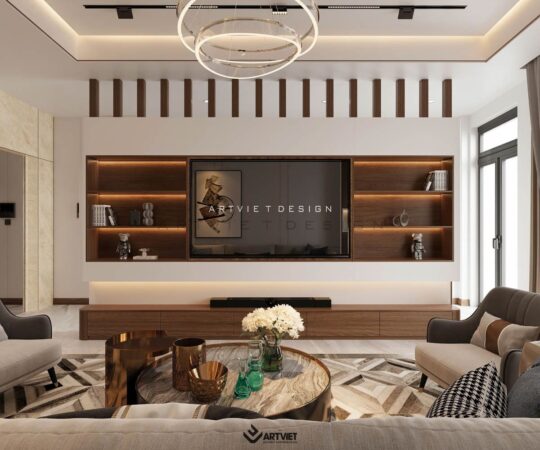 Thiết kế nội thất chung cư Cổ Bi 2024 - phòng khách - 2