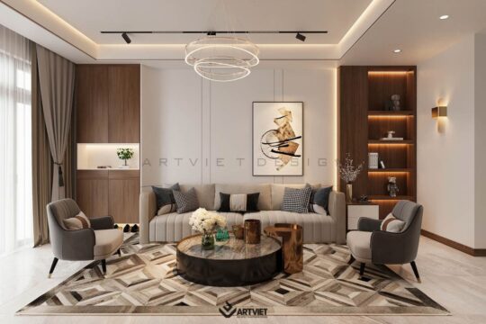Thiết kế nội thất chung cư Cổ Bi 2024 - phòng khách - 3