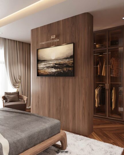 Thiết kế nội thất chung cư Cổ Bi 2024 - phòng ngủ master - 4