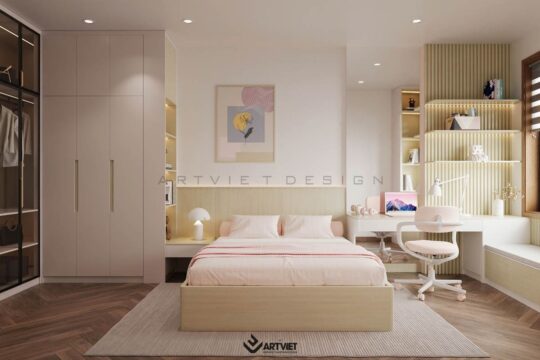 Thiết kế nội thất chung cư Cổ Bi 2024 - phòng ngủ nhỏ 1 - 4