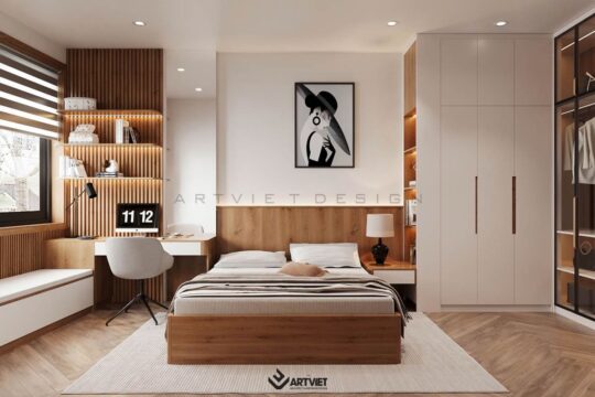 Thiết kế nội thất chung cư Cổ Bi 2024 - phòng ngủ nhỏ 2 - 4