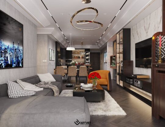 Nội thất chung cư khách hàng Lan Anh - phòng khách - 6