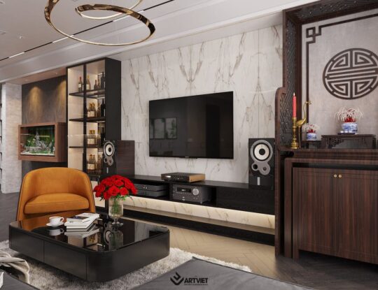 Nội thất chung cư khách hàng Lan Anh - phòng khách - 7