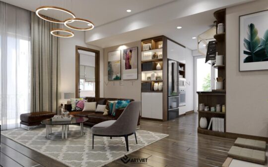 Nội thất chung cư Ecopark - phòng khách - 5