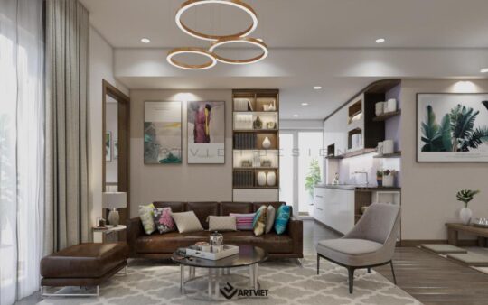 Nội thất chung cư Ecopark - phòng khách - 7