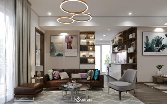 Nội thất chung cư Ecopark - phòng khách - 9