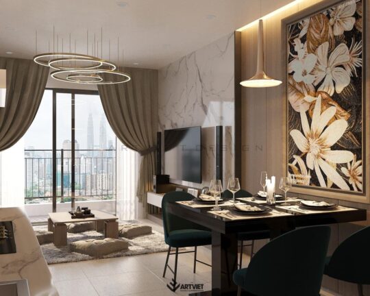 Nội thất chung cư Ocean Park - phòng khách - 3