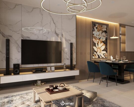 Nội thất chung cư Ocean Park - phòng khách - 6