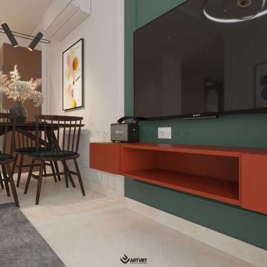 Thiết kế nội thất chung cư Vinhomes - phòng khách bếp - 8