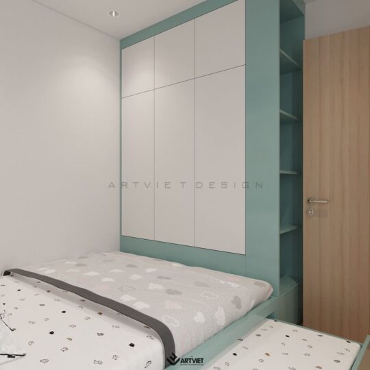 Thiết kế nội thất chung cư Vinhomes - phòng ngủ con - 3