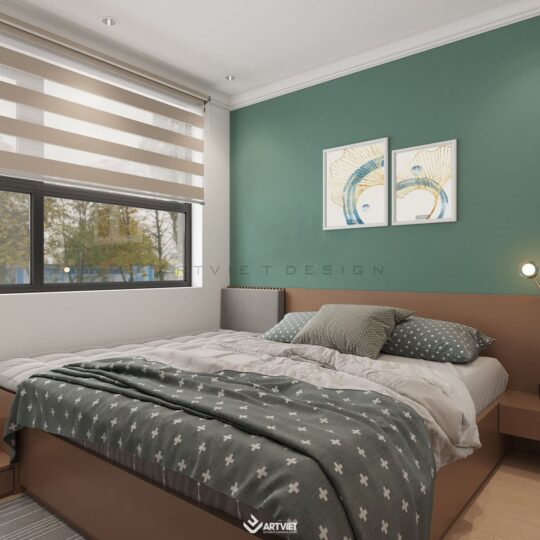 Thiết kế nội thất chung cư Vinhomes - phòng ngủ master - 2