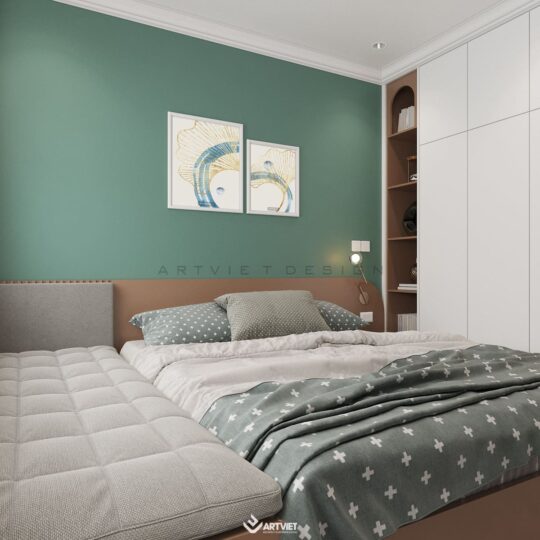 Thiết kế nội thất chung cư Vinhomes - phòng ngủ master - 3